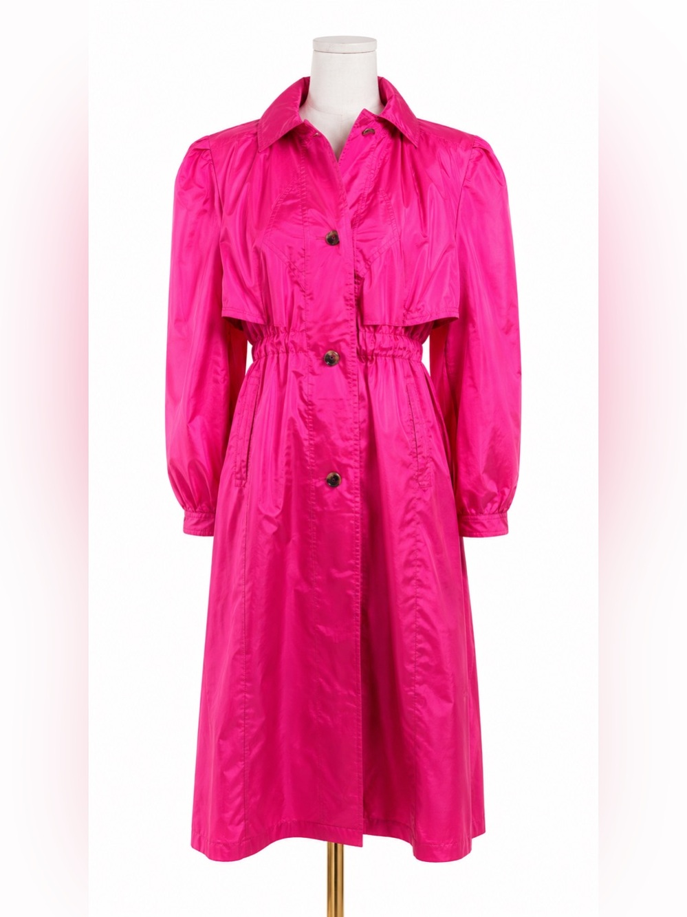 Rothschild Girls Pink Raincoat Size 14 Barbiecore Shiny Trench Coat Glam
